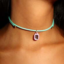 Load image into Gallery viewer, RECTANGLE MAUVE DIAMOND CHARM (charm only)
