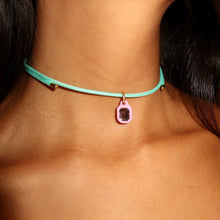 Load image into Gallery viewer, RECTANGLE MAUVE DIAMOND CHARM (charm only)

