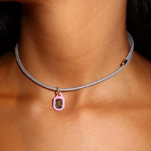 Load image into Gallery viewer, RECTANGLE MAUVE DIAMOND CHARM (charm only)
